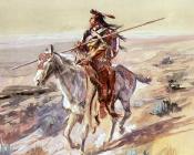 Indian with Spear - 查尔斯·马里安·拉塞尔